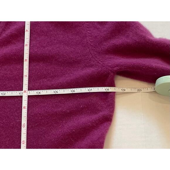 Ann Taylor Fuchsia / Purple V-Neck Long Sleeve Cashmere Sweater, M - Picture 7 of 9
